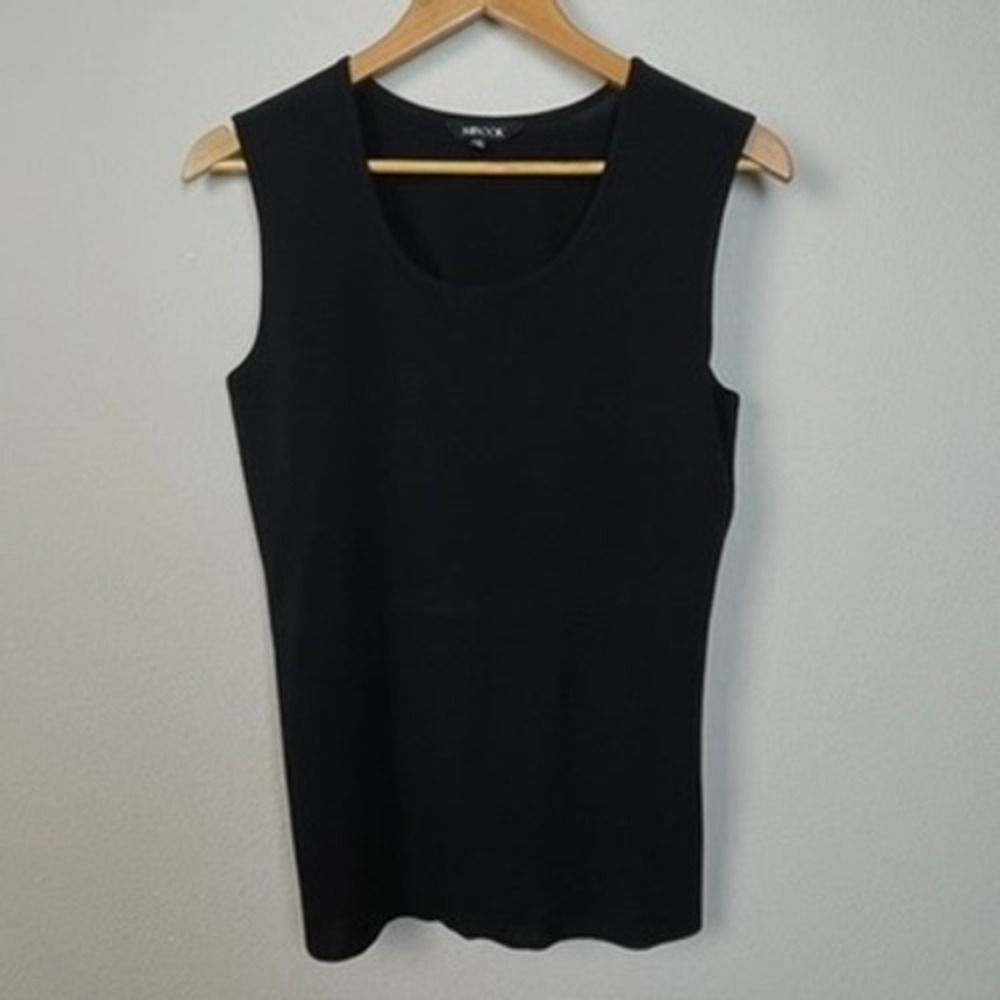 Misook Black Sleeveless Scoop Neck Tank Top Basic Essential Women's Size S